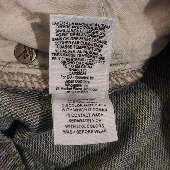 Free People Zip Front Denim Mini Skirt Sz 26 Boho Bohemian Festival Preowned - Picture 7 of 8